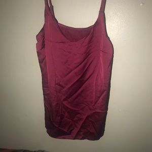Maroon Red Satin Top